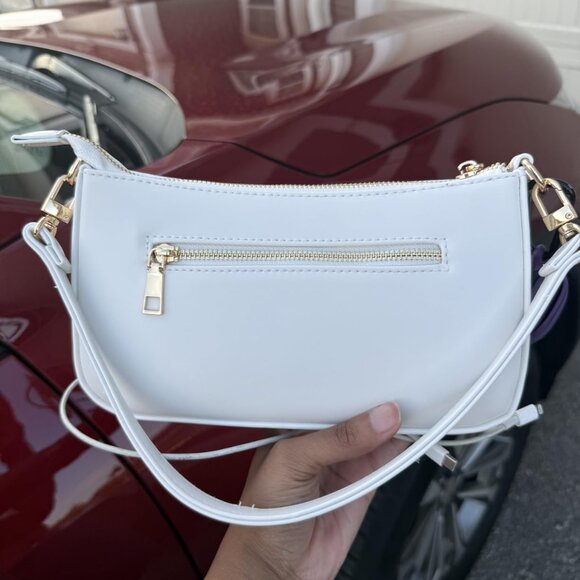 Neiman Marcus Lucine Blue Retro Vegan Leather Shoulder Bag - Picture 4 of 4